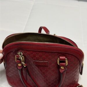Gucci Burgundy Crossbody Bag with Gold Accents